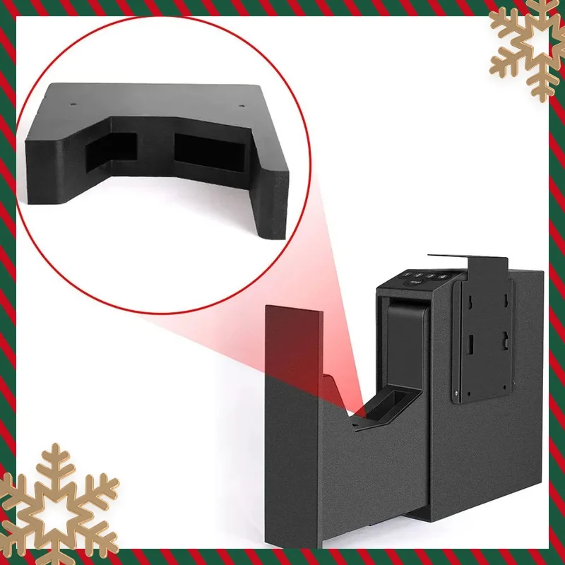 Biometric Fingerprint Key Code 3-in-1 Wall Mounted Pistol Safes Box Pull-out Fingerprint Key Code Safe Gun Box Mute Blue Light