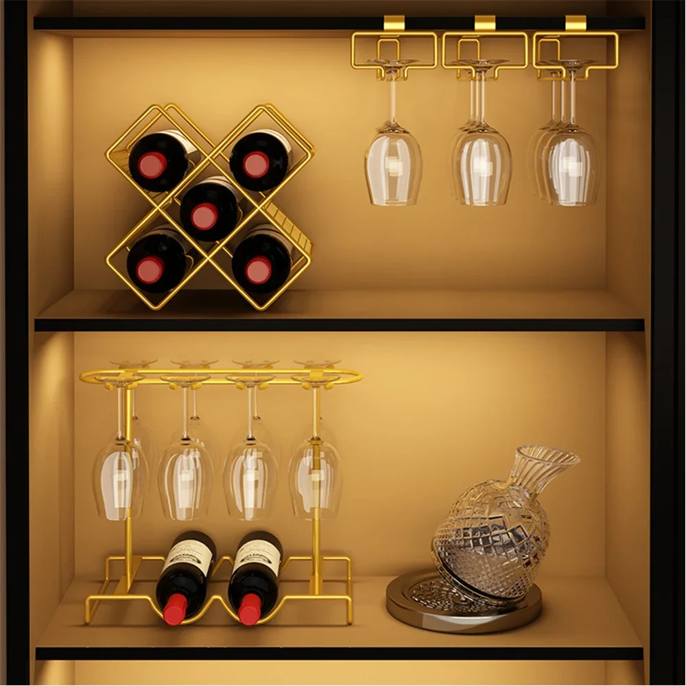 

Wine Rack Ornament Kitchen Organizer Household Wine Rack Modern Simplicity Goblet Upside Down Suspended Cup Holder