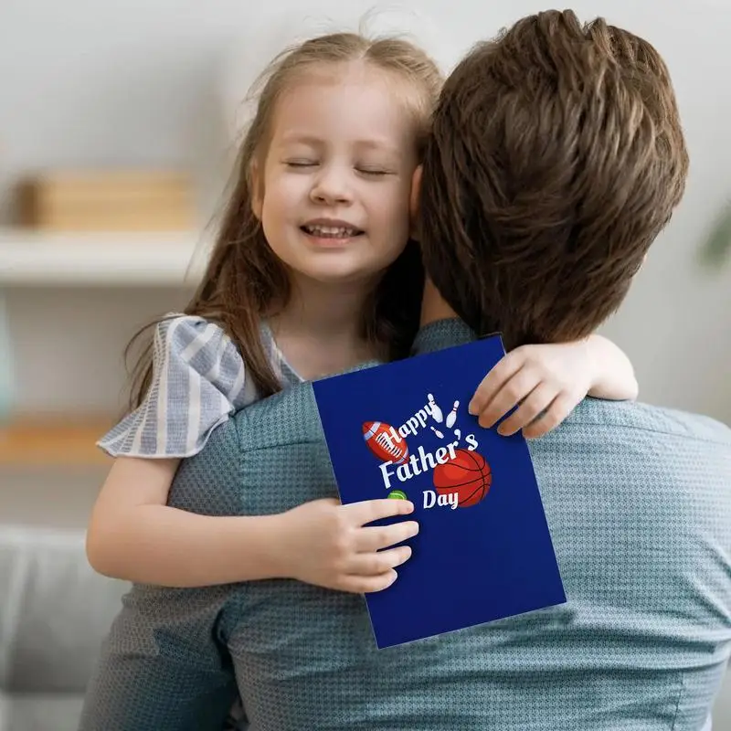 Tarjeta de felicitación emergente para el Día del Padre, tarjeta de felicitación con logotipo de juego de pelota, suministros de fiesta para hombres, padres, abuelos