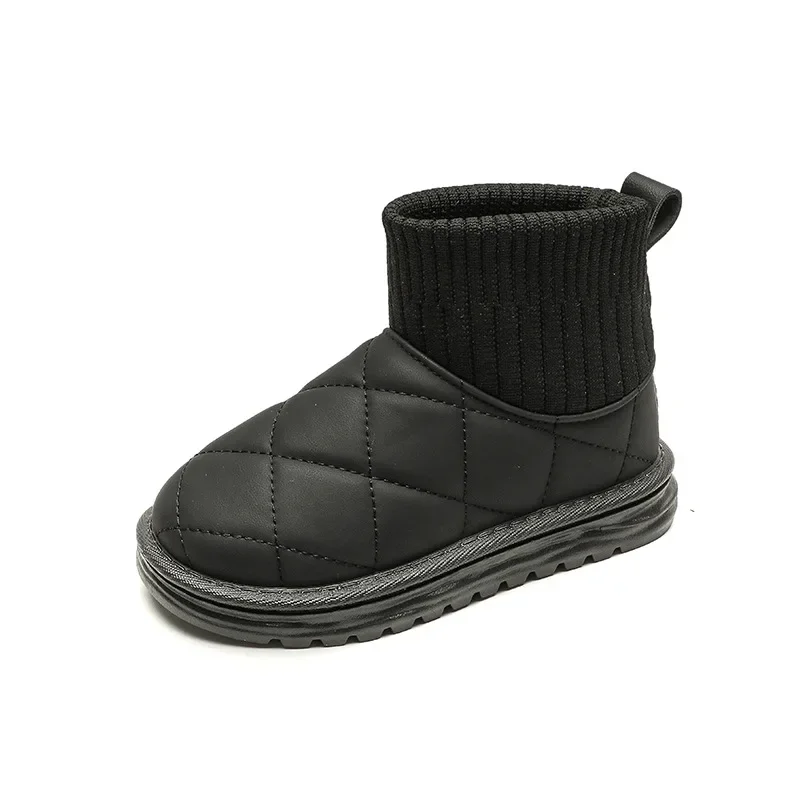 2024 Autumn and Winter New Children Anti Slip Waterproof Warm Snow Boots Boys and Girls Cotton Thickened Short Boots