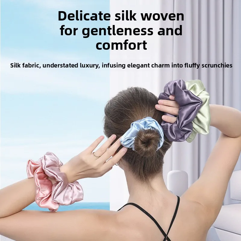 

Silk Scrunchies Oversized 100% Mulberry: Large for Women& Girls Long Thick Hair, Soft Smooth for No Damage Hair Care Sleeping