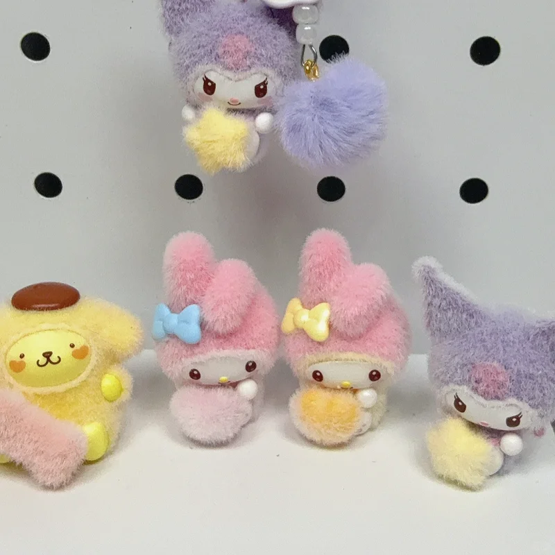 Authentic Sanrio Charaters Rongrong Little Baby Series Flocked Blind Box Cute And Exquisite Ornaments Girl's Gift Surprise Box