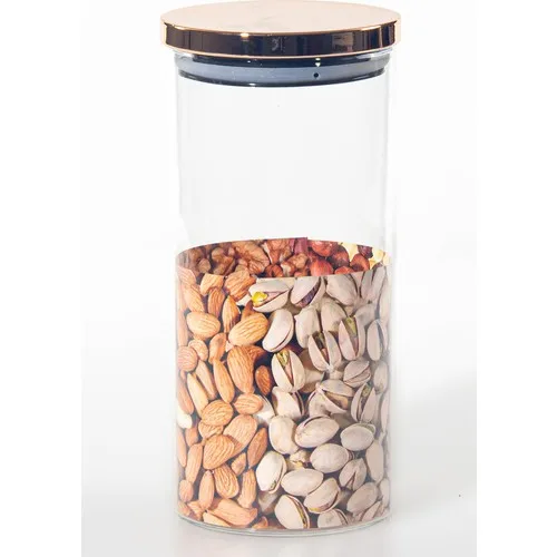 Pounds Borosilicate Glass Jar with Metal Lid 20x9 Cm.