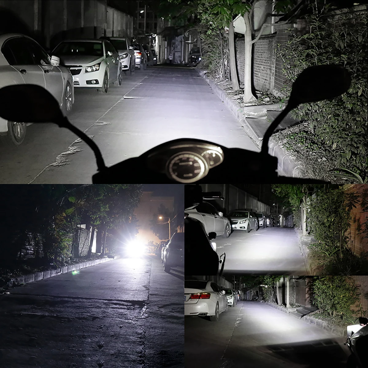 Motorcycle Headlight 6 LED Waterproof Scooters Spotlight Car Auxiliary Lamp Fog Bulb Work Lights white Universal