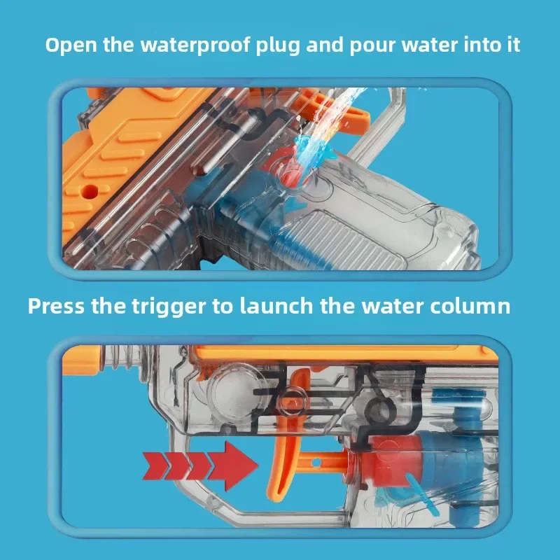 Pistolet à eau d'été Non électrique, haute pression, tir entièrement automatique, jouet de plage, pour enfants et adultes, jeu intéressant