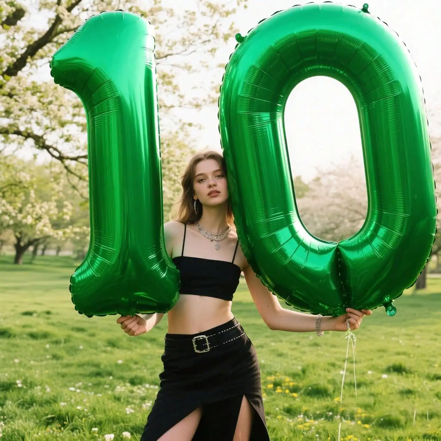 Grüner 40-Zoll-Zahlenballon, große Jumbo-Ballons für Geburtstagsfeiern, Dekorationen, Abschlussfeiern, Jubiläen, Partys