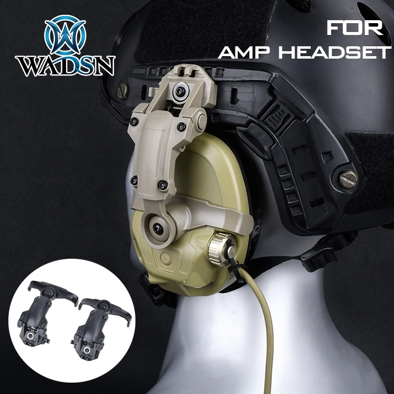 WADSN AMP Helmet Rail Mount Kit Bracket Adapter Tactical headset stand For Wendy FLUX helmet FAST helmet connection bridge