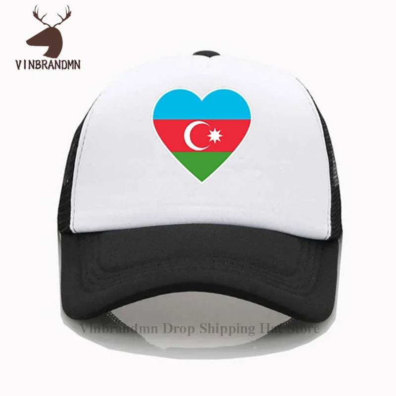 Azerbaijani Heartbeat I Love Azerbaijan Country Flag Heart Family fishing hat summer outdoo baseball cap 100% cotton bucket hats