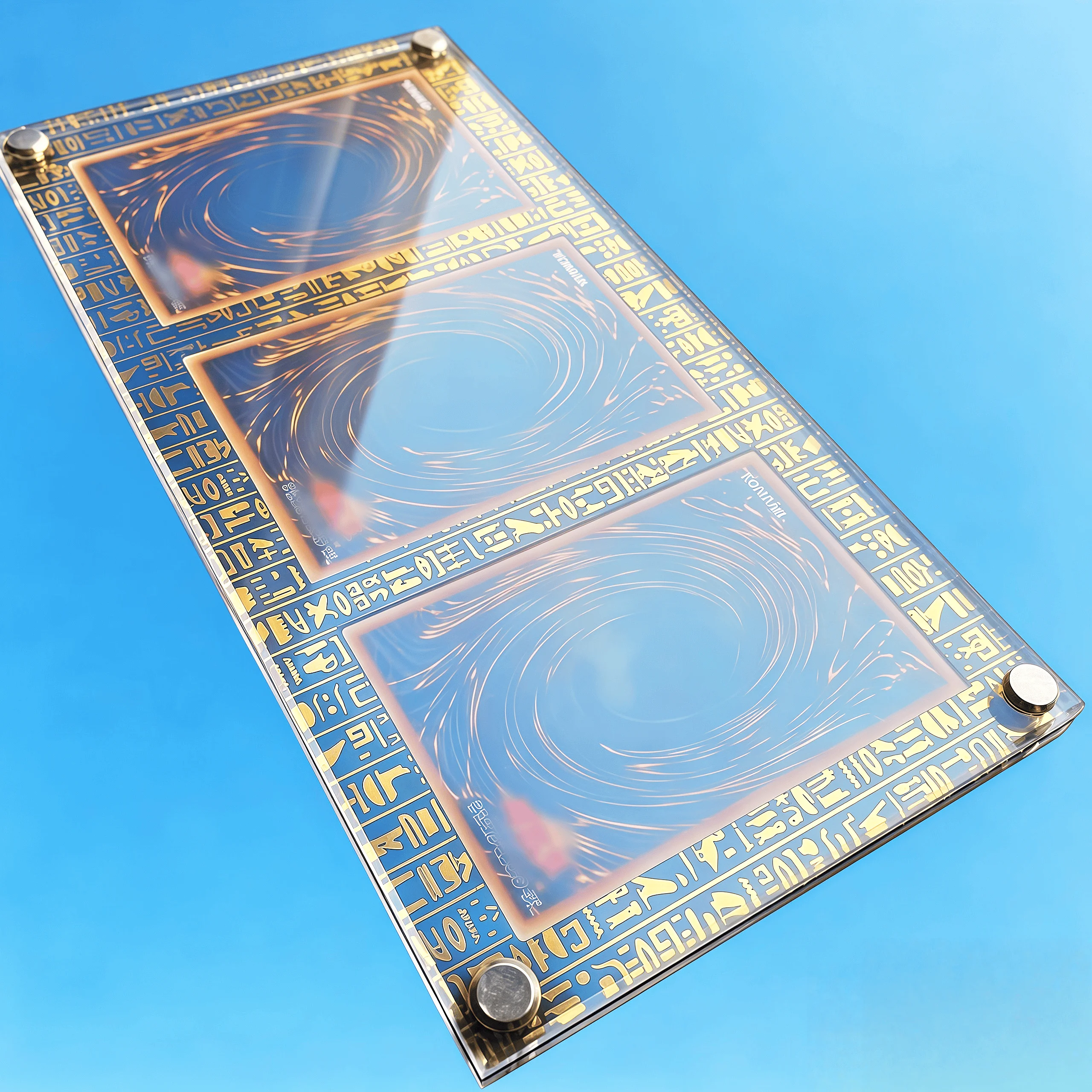 Yu-Gi-Oh Laser Gold Foil Acrylic Card Brick Holder Egyptian God Obelisk Tormentor Blue-Eyes White Dragon Display Frame No Card