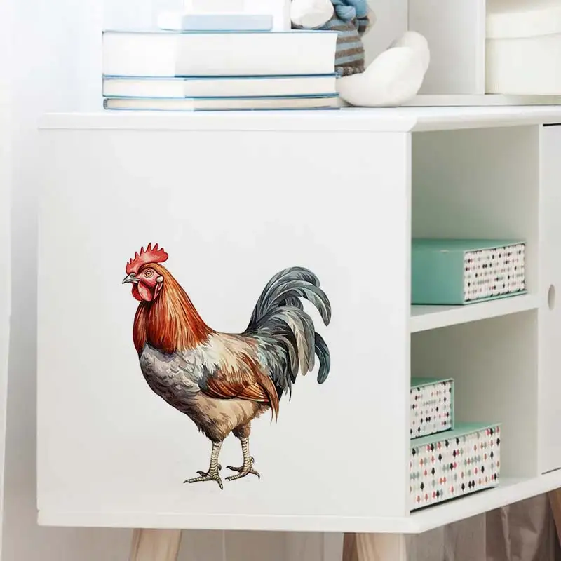 Farm Animals Rooster and Hen Wall Sticker Restaurant Background Home Decoration Wallpaper Funny Decal S348