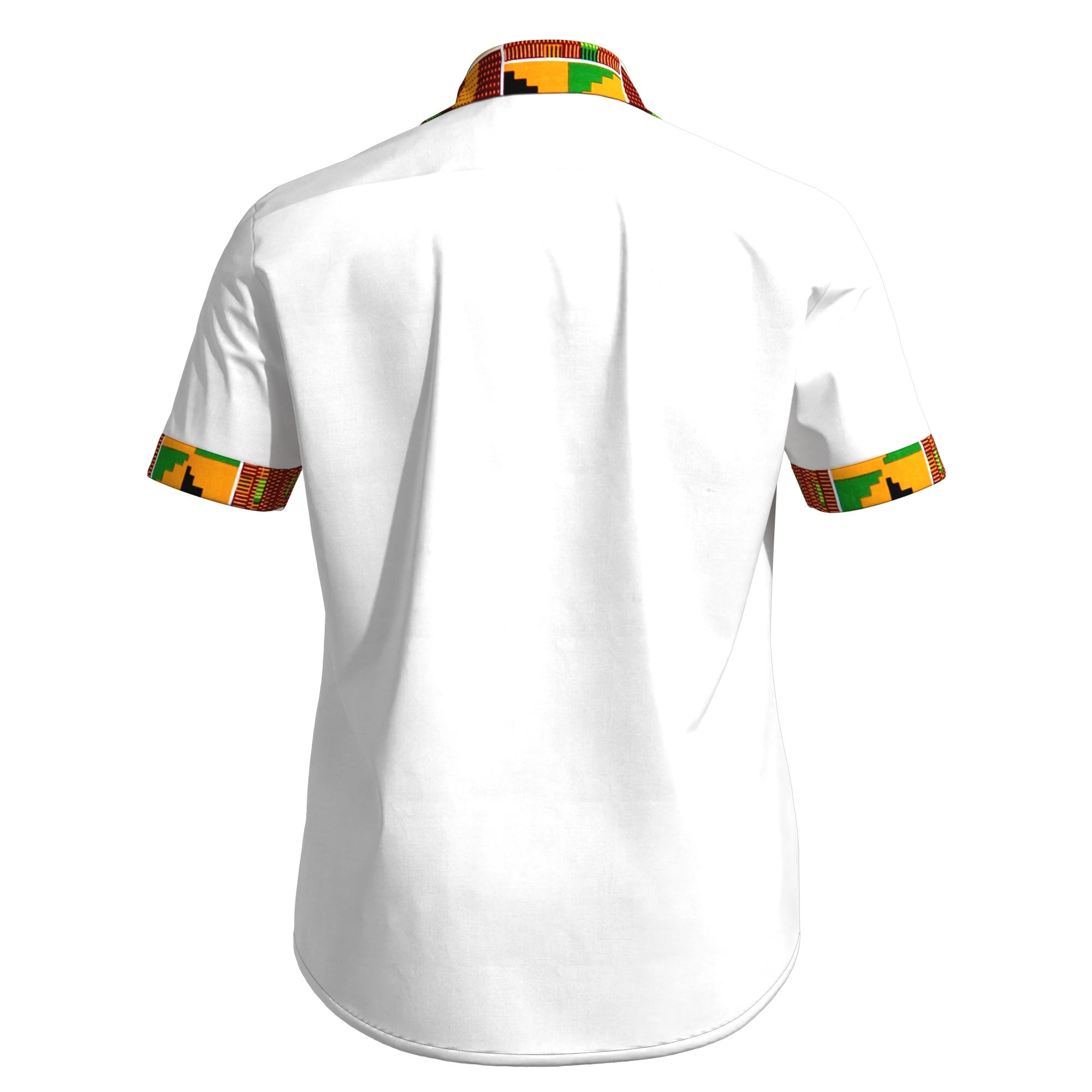 African Shirt Men Short Sleeve Square Collar Shirt Bazin Riche Tops Casual African Print Shirt Causal Party Office Shits Kg111