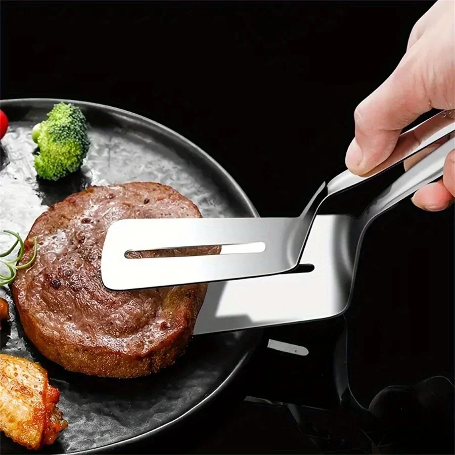 

New Multifunctional Food Tongs Stainless Steel BBQ Bread Clip Durable Frying Shovel Clip Fried Home Shovel Household Kitchenware