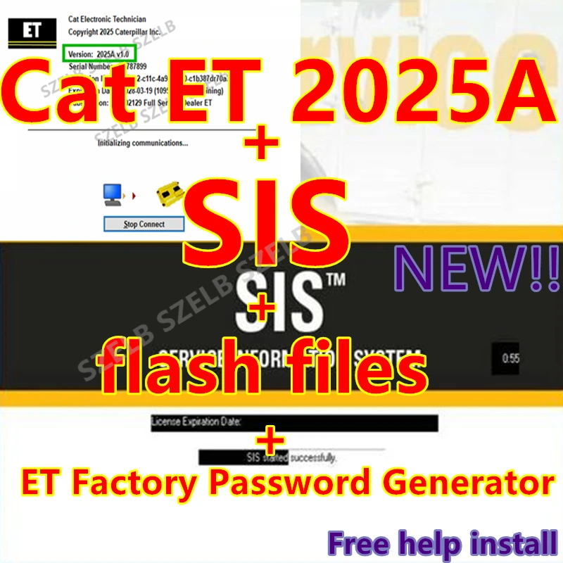 2025 Red Cat ET 2025A Diagnostic Program + 2021 SIS for Red Cat Service Information System + ET Factory Password + Flash Files