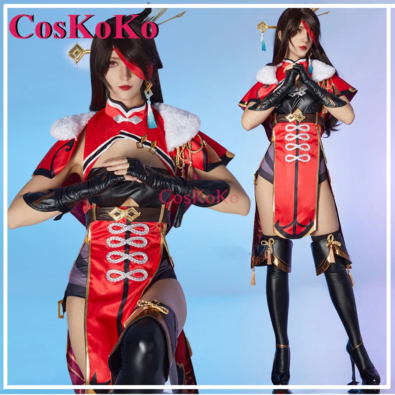 CosKoKo Beidou Cosplay Anime Game Genshin Impact Costume Sweet Elegant Combat Uniform Halloween Party Role Play Clothing S-XL