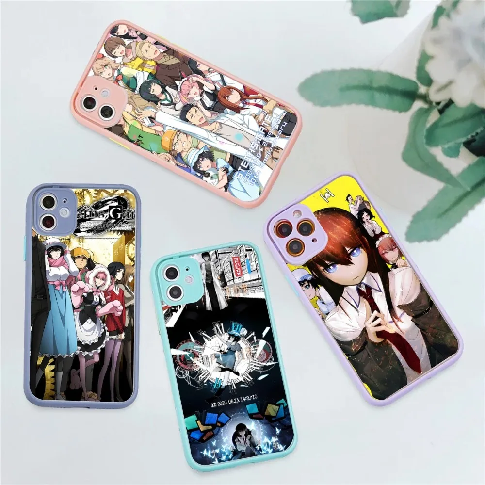 Anime Steins Gate Phone Case For IPhone 14 11 12 13 Mini Pro Max 8 7 Plus X XR XS MAX Translucent Matte Cover