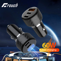 3 Ports 60W Fast Charging Car Charger Mini Dual PD QC3.0 Car Phone Charger Lighter Charger Adapter in car Fast Charger