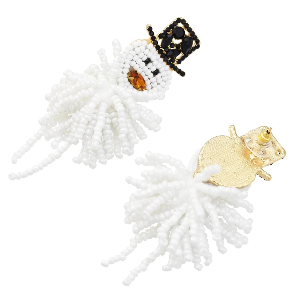 

1 Pair Christmas Snowman Earrings Weave Design Party Ear Ornament Xmas Gift For Women Ladies Durable Jewelry Anniversary