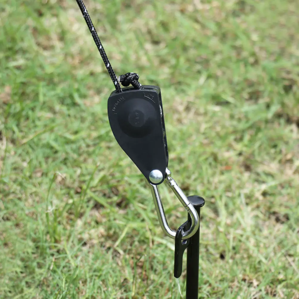 Pulley Rope Hook Height Adjustable Tent Rope Regulator Durable Aluminum Craftsmanship Easy Use Heavy Duty Fixing Convenience
