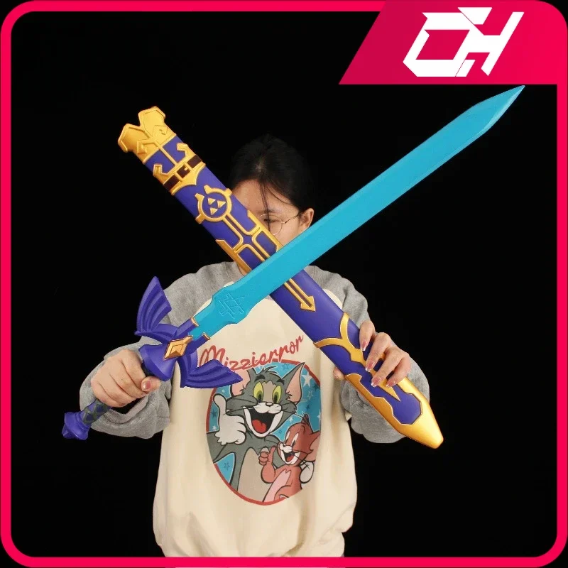 

The Hyrule Fantasy Weapon Master Sword Hylian Shield 80cm Anime Game Periphery Plastic Sword Weapon Model for Cosplay Gifts Toys