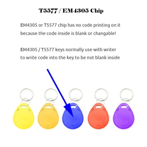 5YOA 10pcs 125KHz T5577 RFID Keyfobs Rewritable Proximity Access Card ID Token Ring 5200 Cloner Keychain for Security Systems
