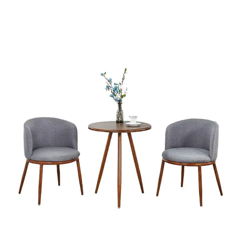 

Nordic imitation solid wood negotiation dining table and chair combination modern simple small apartment creative leisure round