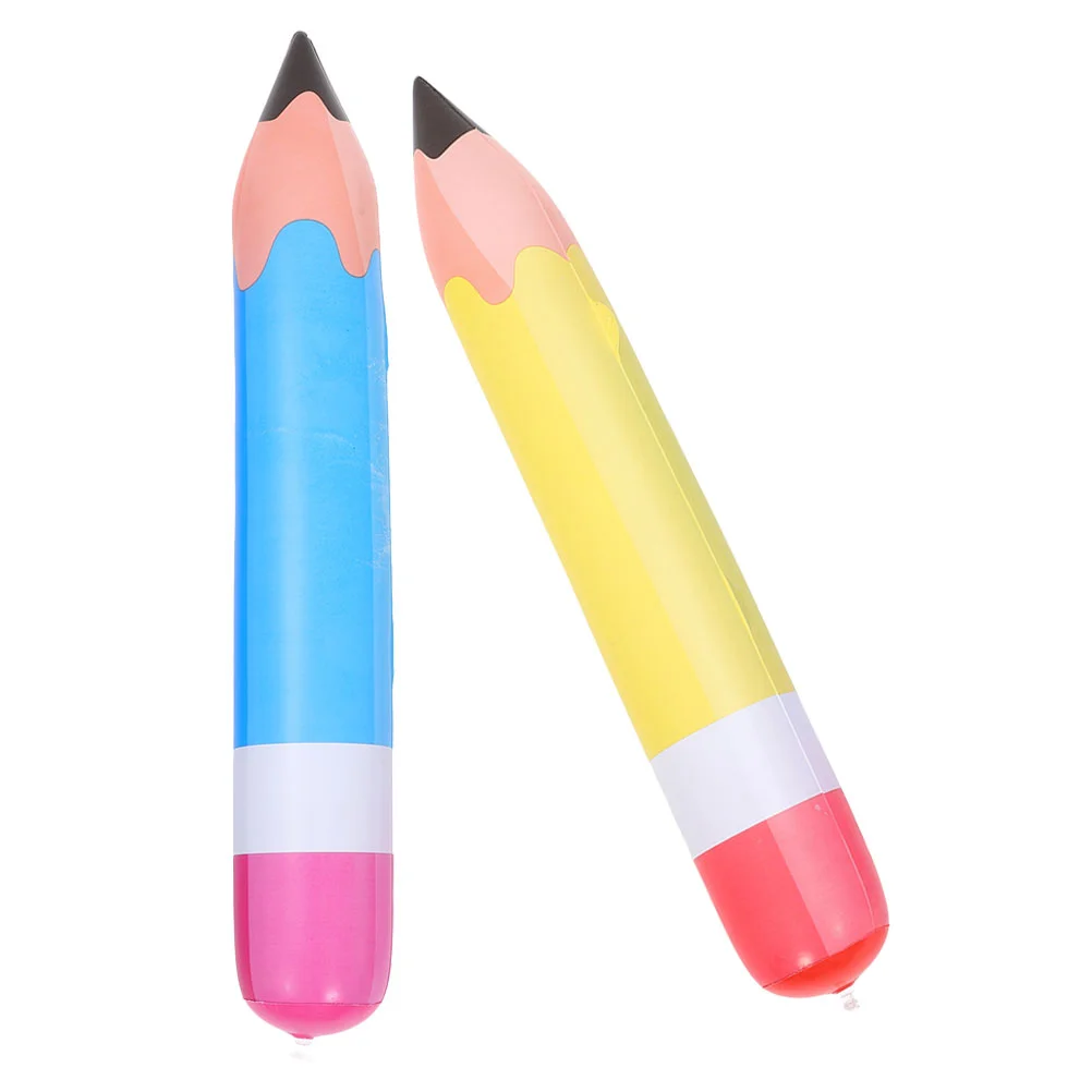 

2 Pcs Inflatable Pencil Balloon Balloons Back to School Decorations Party Pvc Baby Halloween