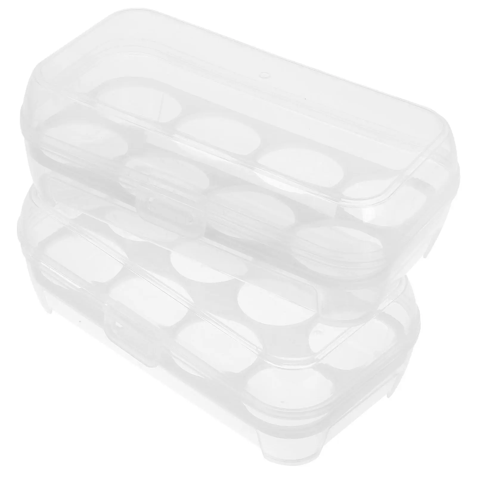 2Pcs Clear Plastic Egg Storage Box Portable Shockproof Egg Holder for Camping Refrigerator Organizer Tray Deviled Eggs Tray