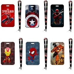 Disney Avengers Spiderman Anime Card Holder Captain America Student ID Card Hanging Neck Card Holder Children's Gifts