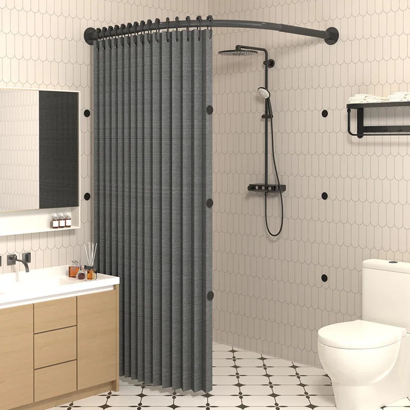 

Customizable Toilet Non-porous Corner Magnetic Folding Invisible Shower Curtain Waterproof and Mildew-proof Thickened Par