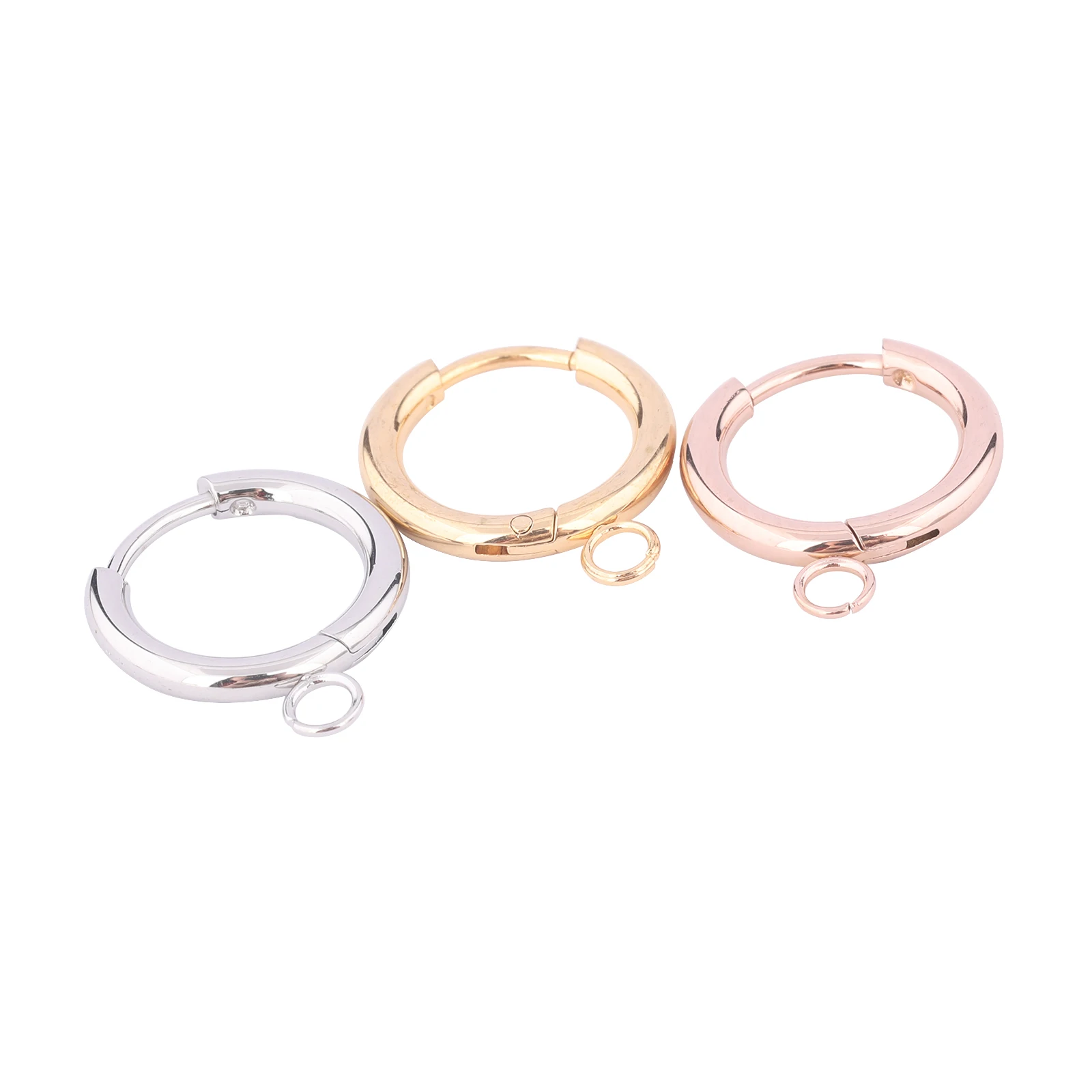 10pcs Stainless Steel Rose Gold Plated 14mm Leverback Earring Clasp Hooks Diy Clip On Earrings Connectors For Jewelry Making