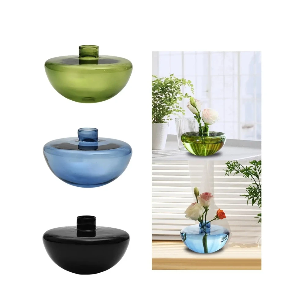 Kreative halbrunde farbige Vase Hydrokultur Glas Blume Pflanzer Esstisch Dekoration Ornament Kunst Home Dekoration