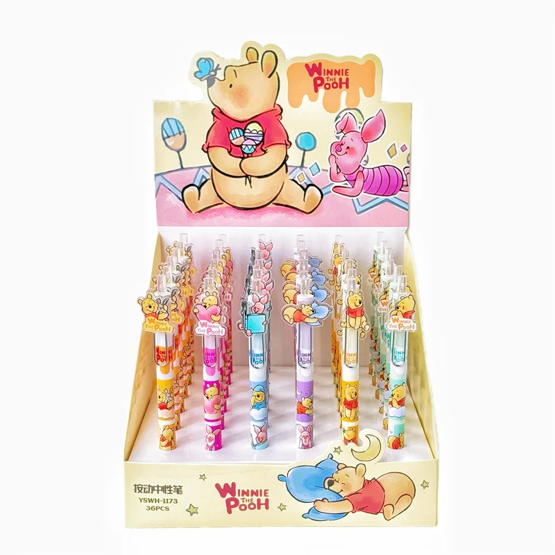 Imagem -06 - Disney Winnie The Pooh Gel Canetas Urso Bonito Assinatura do Escritório Caneta Neutra Material Escolar Estudante Papelaria Atacado Pcs 36pcs