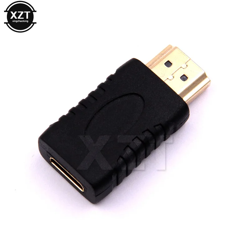 Gold Plated  to Mini HDMI-compatible Adapter Male to Female Converter for HDTV Full 1080p HDTV Camcorder