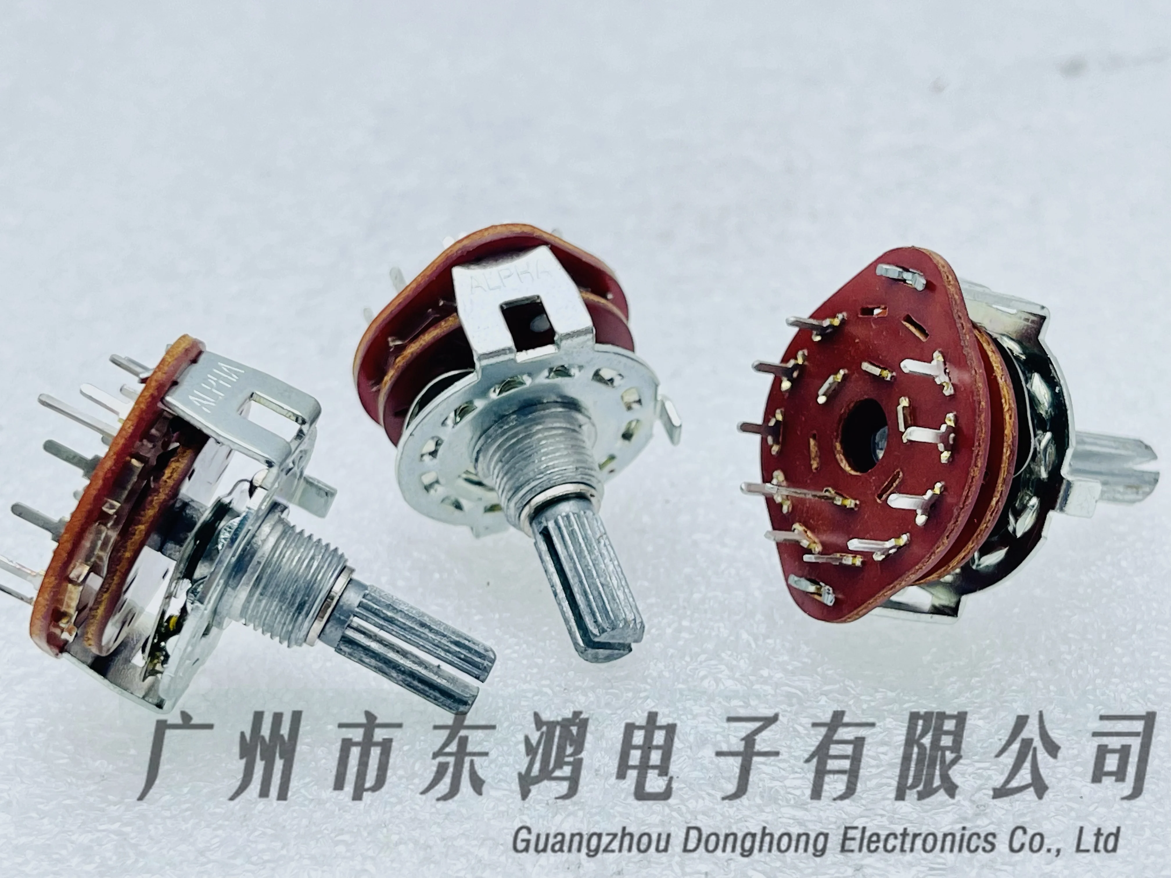 1PCS ALPHA Ihua SR24512 rotating band switch 1 knife 10 speed power amplifier signal switch flower shaft length 21mm