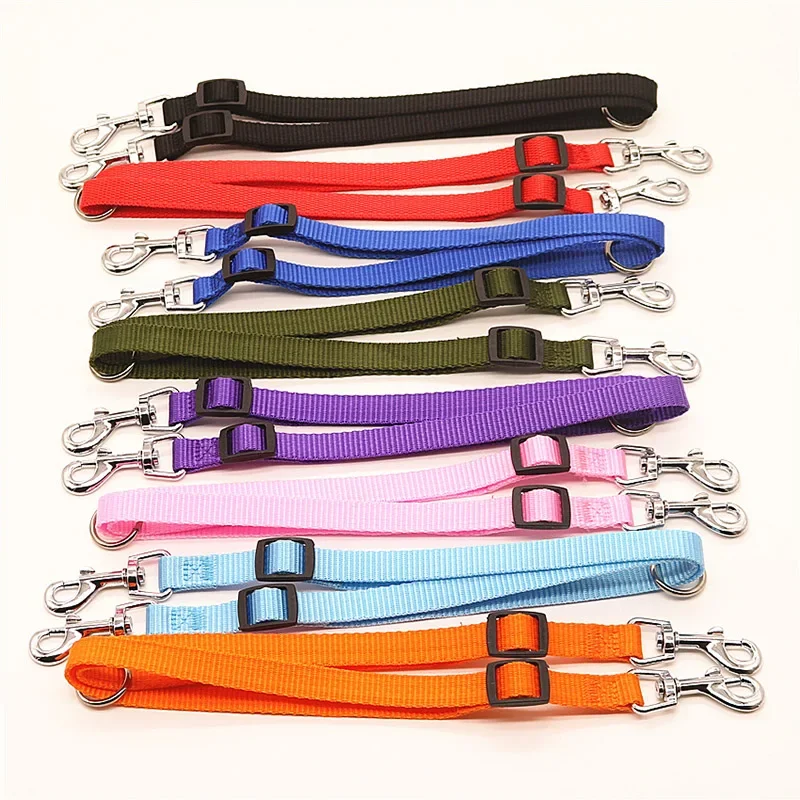 Nylon Pet Dog Leash Colorful Traction Rope Detachable One For Two Pet Dog Traction Leash Nylon Double Leash Kit For 2 Dogs