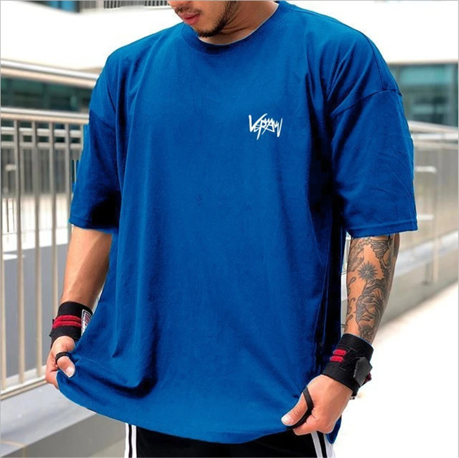 2023 New Summer Large Cotton T-shirt Men\'s T-shirt Sportswear Casual T-shirt Street Wear Half Sleeve T-shirt