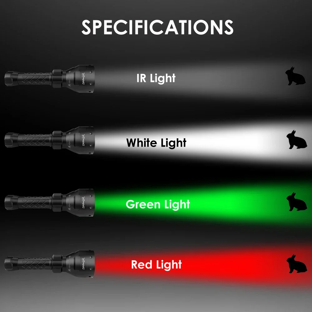 Unique 1405 XPE LED Taschenlampe Grüne Strahl Licht 3 Modus Einstellbar Zoomable Taktische Nacht Jagd Licht Für Hog Schwein Coyote