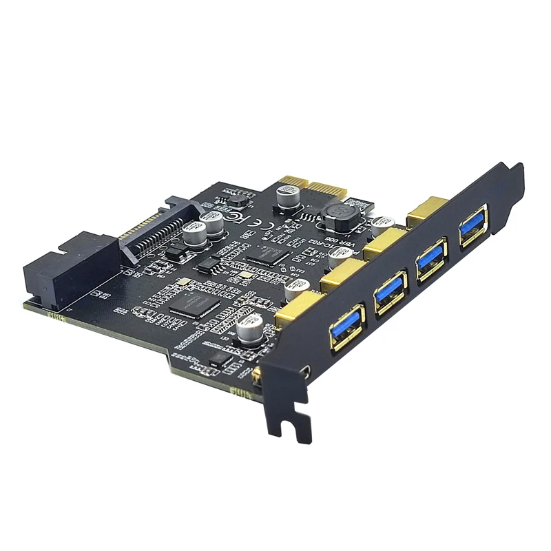 PCIE USB Expansion Card PCI Express X1 to USB Type C + 4 Port USB3.0 + 19Pin Connector 2 Port USB3.0 Riser PCI-E USB 3.2 Adapter