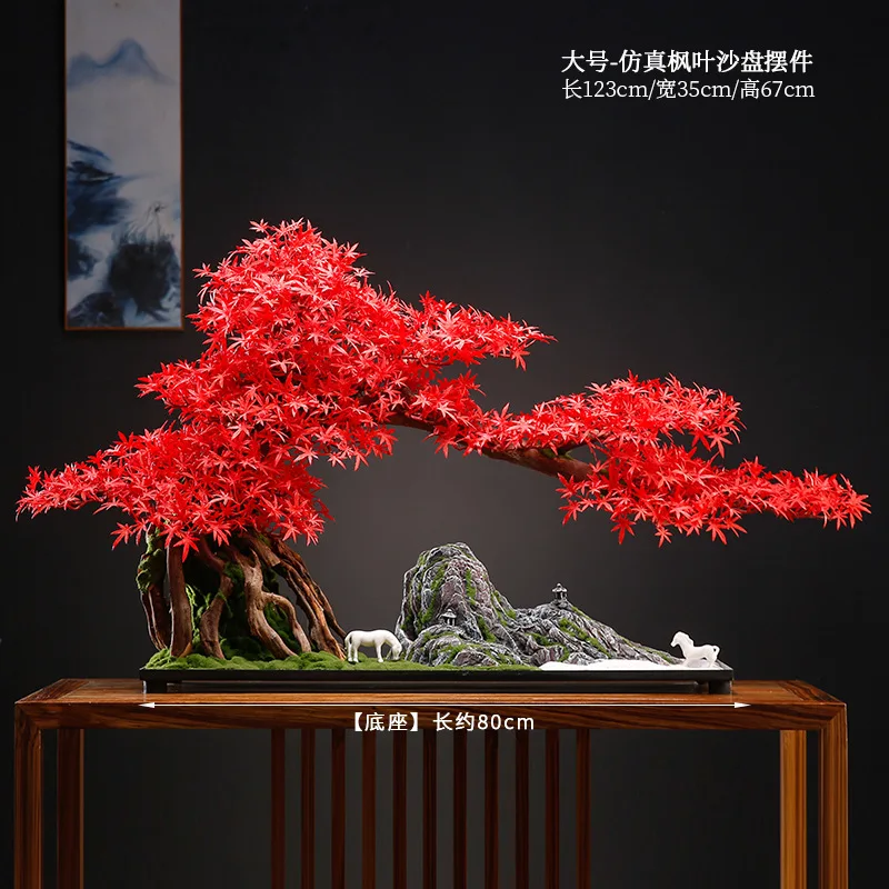 Ornements de bonsaï de plante verte, arbre de simulation, décoration, nouveau style chinois, bienvenue, entrée enrichie, paysage intérieur