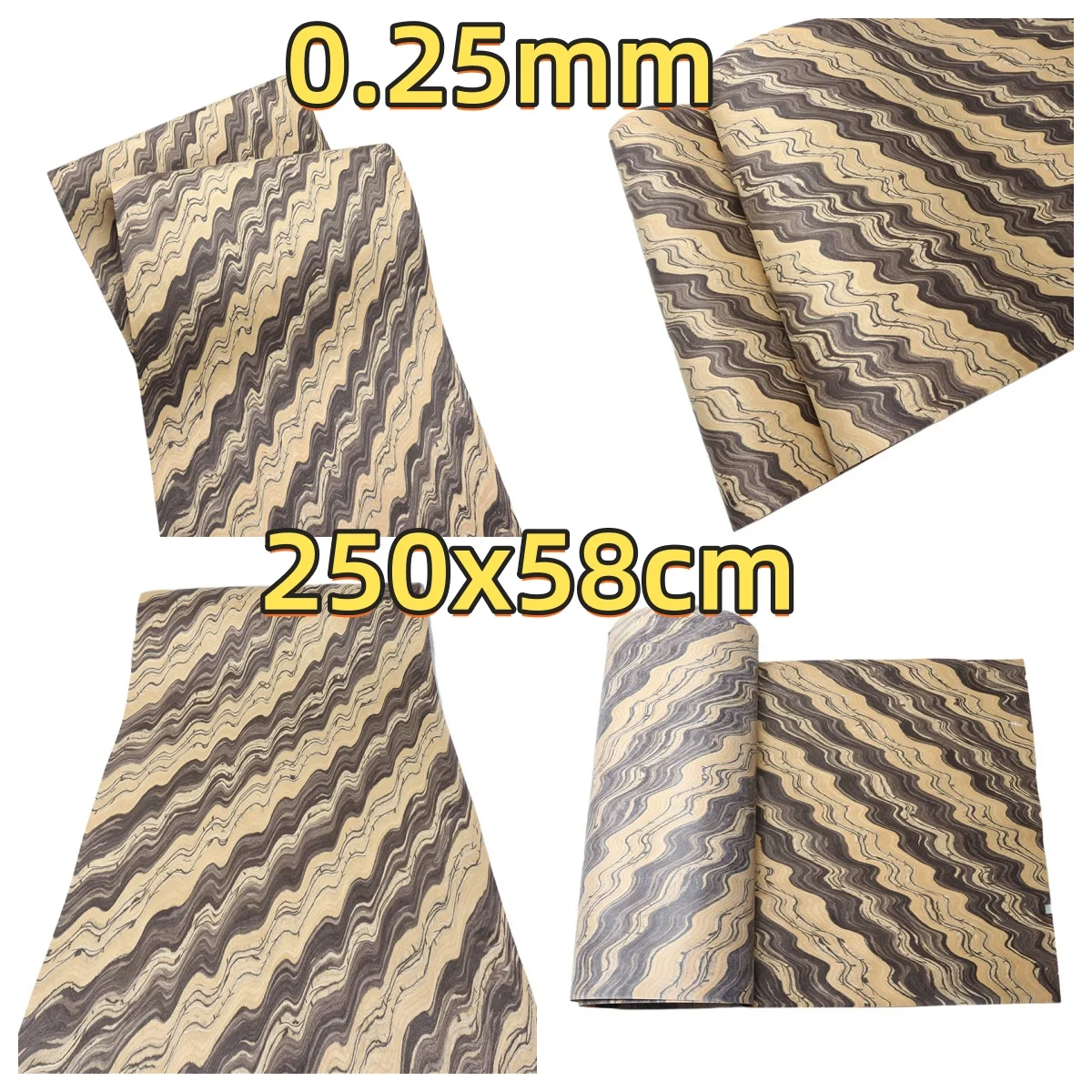 Ink Wash Painting Engineered wood veneer, 0.25mm, 250x58cm, For Wardrobe Door & Cover Decoration.(Backing Non-woven Fabric)