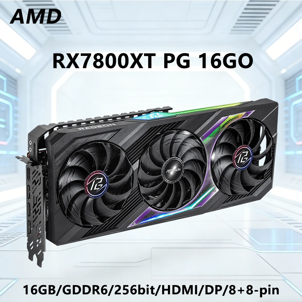 Triple Fan Gaming Graphics Card 16Gb - AMD RX 7800 XT 16GB GPU