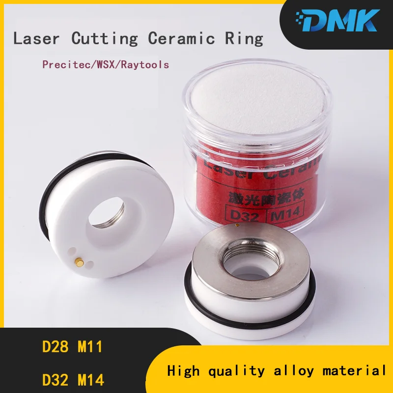 Imagem -02 - Dmk Ceramic Ring Laser Suporte de Bicos de Cerâmica Caixa Vermelha para Raytools Wsx Precitec Hsg Hans Fiber Cutting Head 28 mm 32 mm Original