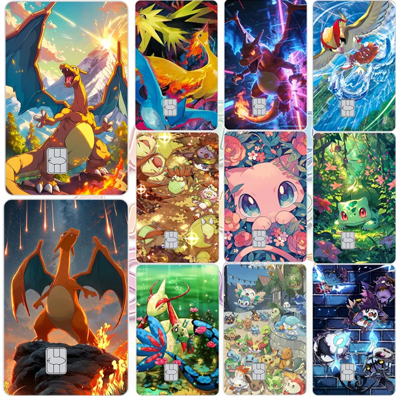 Anime Cartoon Cute Monsters Credit Card Skin Stickers Waterproof Debit Card Film Decorative Cover for Bank Visa Bus Card Decals