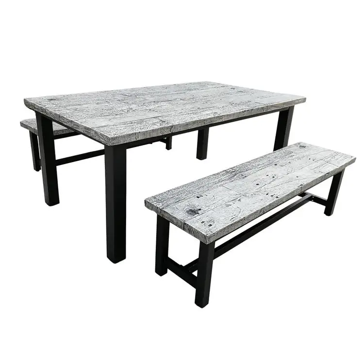 

OEM Modern Outdoor Restaurant Furniture Garden Patio Stone GRC Dining Table Set Concrete Dining Table Set for Hotels