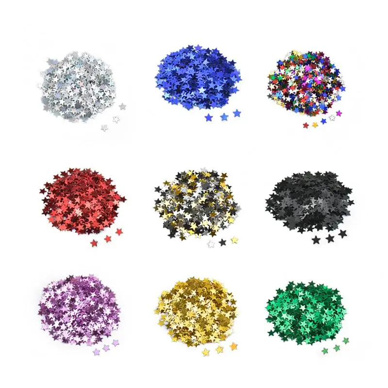 2PCS 20g 3mm Star PVC loose Sequins Glitter Paillettes for Nail Art Manicure, wedding Confetti,Ornament Accessories , Filler