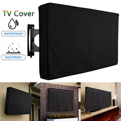 Black Outdoor Waterproof TV Cover 600D Polyester Durable Waterproof PVC Coated TV Protective Cover for 22'' To 52'' LCD LED TVs