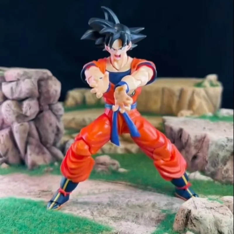 

ПРЕМИУМ-фигурка Bandai S.H.Figuarts Dragon Ball Z SAIYAN RAISED On Earth Son Goke, около 14 см, коллекционная, модная игрушка