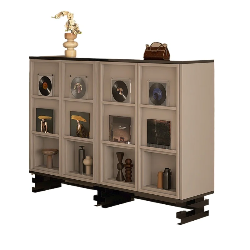 Shoe cabinet household shelf removable open bottom steel multifunctional storage cabinet