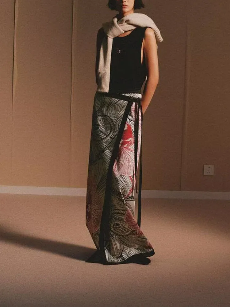 

Новое весеннее поступление, женская двухсторонняя юбка с высокой талией и узлом, юбка миди прямого кроя с высокой талией