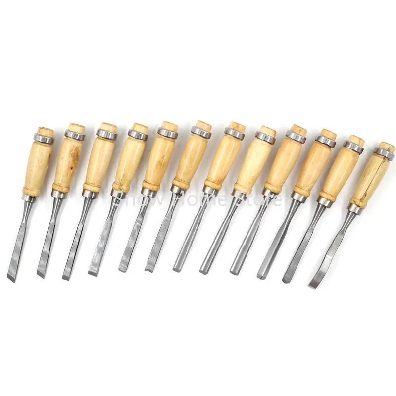 Wood Carving Tools 12-piece Set of Carved Chisel Furniture Woodworking Root Carving Group Knife Set Carving Knife